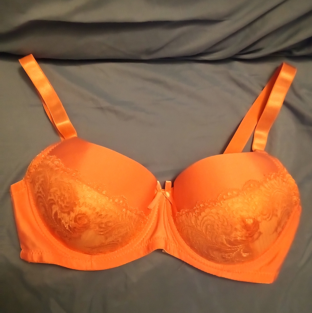 Pink lace bra